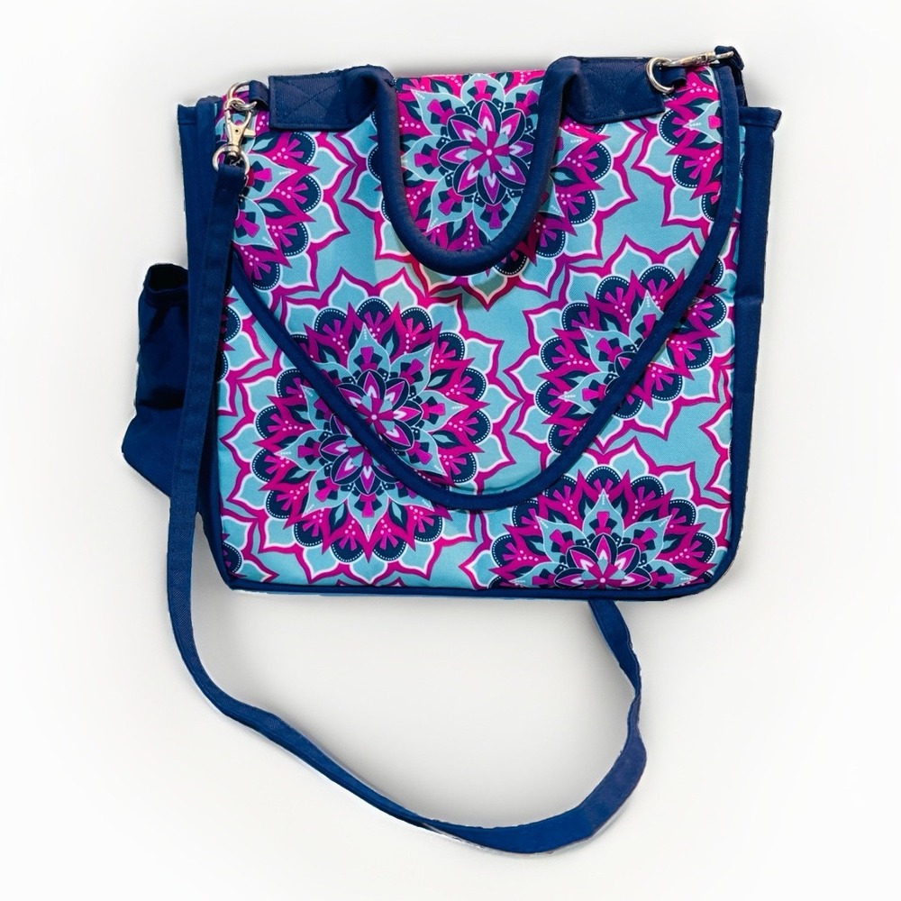 Fit & Fresh Large Insulated Lunch Bag Box Pink Blue Mandala Magnetic Close Clean